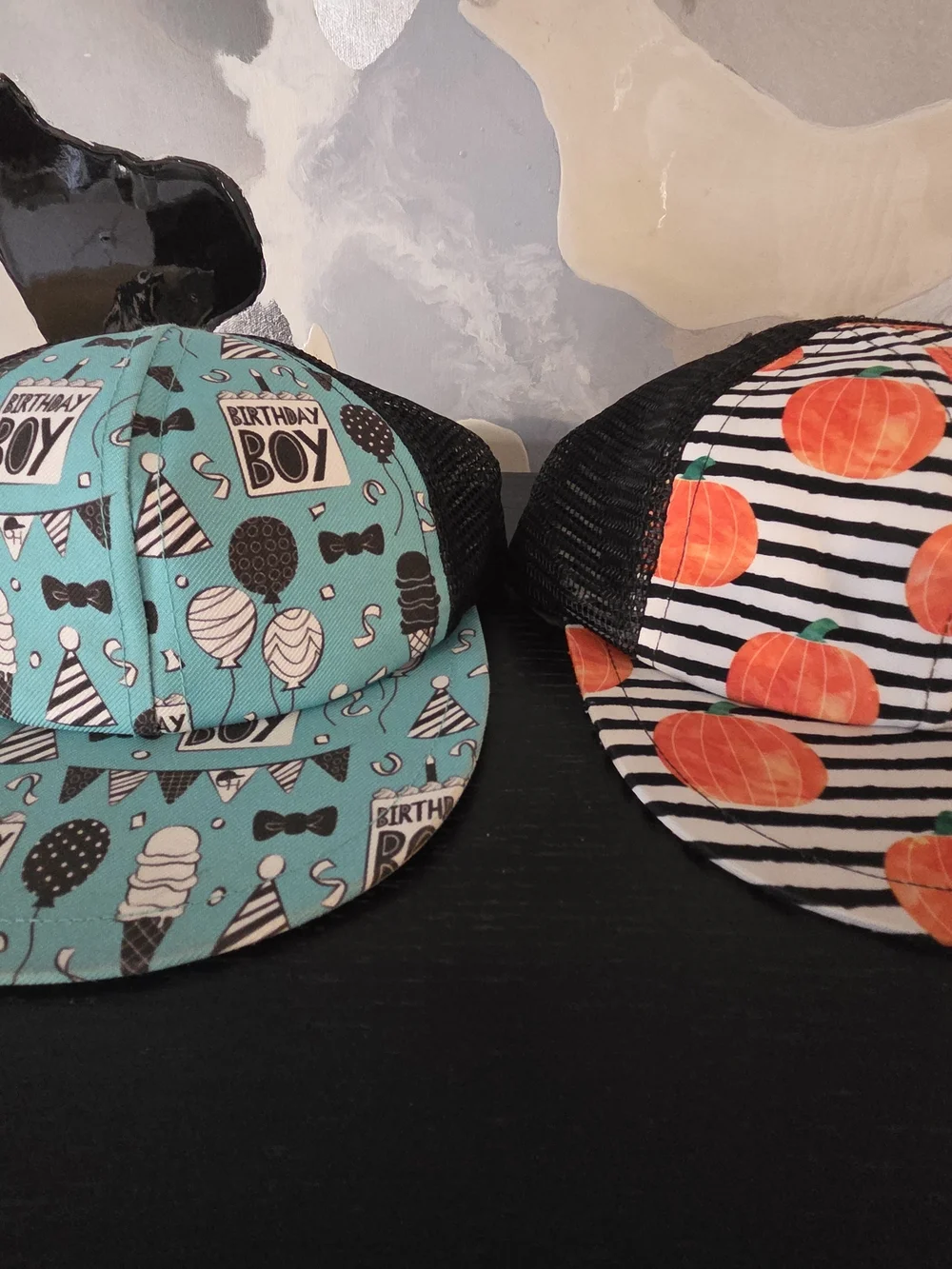 GEORGE HATS CHILD SIZE Mesh Trucker Hats - Baseball Print + Mixed Colors LOT